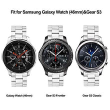 Load image into Gallery viewer, V-MORO Metal Strap Compatible with Galaxy Watch 46mm Bands/Gear S3 Classic/Frontier Band with Clips No Gaps Solid Stainless Steel Bracelet for Samsung Galaxy Watch 46mm R800/Gear S3 Smartwatch Silver
