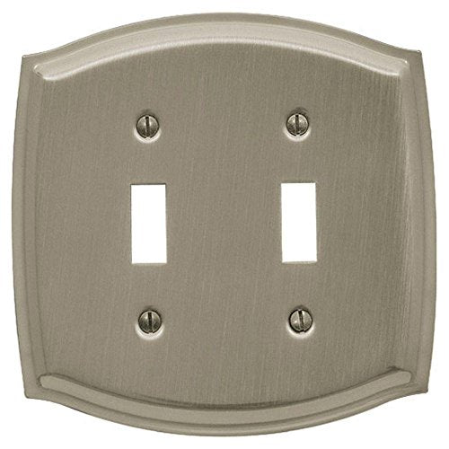 Baldwin 4766.150.CD Colonial Design Double Toggle Switch Plate, Satin Nickel
