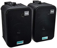 Dual Waterproof Outdoor Speaker System - 6.5 Inch Pair of Weatherproof Wall / Ceiling Mounted Speakers w/ Heavy Duty Grill, Universal Mount - For Use in the Pool, Patio, Indoor - Pyle PDWR50B (Black)