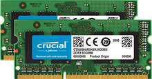 Load image into Gallery viewer, Crucial 16GB Kit (8GBx2) DDR3/DDR3L 1866 MT/s (PC3-14900) Unbuffered SODIMM 204-Pin Memory - CT2K102464BF186D
