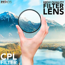 Load image into Gallery viewer, Zeikos 52MM Multi-Coated UV-CPL-FLD Professional Lens Filter Kit, Includes Miracle Fiber Cloth and Carry Pouch, Set for Nikon and Canon Lenses with a 52 MM Filter Size
