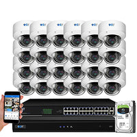 GW Security AutoFocus IP Camera System, 32 Channel H.265 4K NVR, 24 x 5MP HD 1920P Dome POE Security Camera 4X Optical Motorized Zoom Outdoor Indoor 32CH24C5075MIP