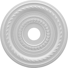 Load image into Gallery viewer, Ekena Millwork CMP19CO Cole Thermoformed PVC Ceiling Medallion, 19&quot;OD x 3 1/2&quot;ID x 1&quot;P, White
