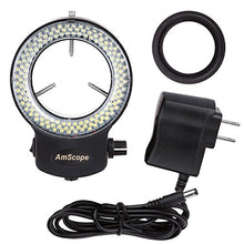 Load image into Gallery viewer, AmScope LED-144B-ZK Black 144 PCS Adjustable LED Ring Light for Stereo Microscope &amp; Camera, with Power Adapter
