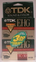 TDK E-HG Sound & Color TC-30 VHS-C Tape (2-Pack)