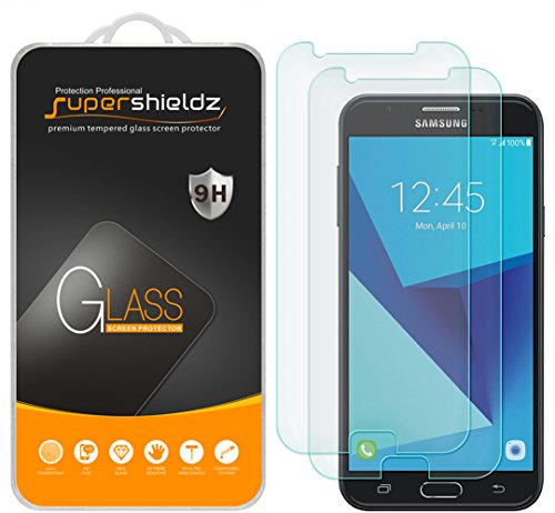 (2 Pack) Supershieldz for Samsung (Galaxy J7 Sky Pro) Tempered Glass Screen Protector, 0.33mm, Anti Scratch, Bubble Free