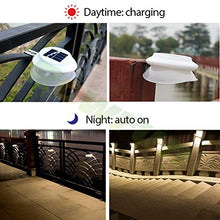 Load image into Gallery viewer, Rowrun Solar Gutter Lights Outdoor Warm White 3000K Waterproof Smart LED Fence Light Dusk to Dawn 0.5W 100LM 9PCS 2835SMD Non Dimmable Safety Lamps for Stair Wall Corridor Walkway Garden Pack of 4
