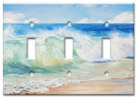 Art Plates Brand Triple Toggle Switch/Wall Plate - Beach Painting