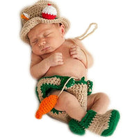 Newborn Photography Props Baby Photo Shoot Outfits Crochet Fishing Fisherman & Fish Hat Diaper Shoes
