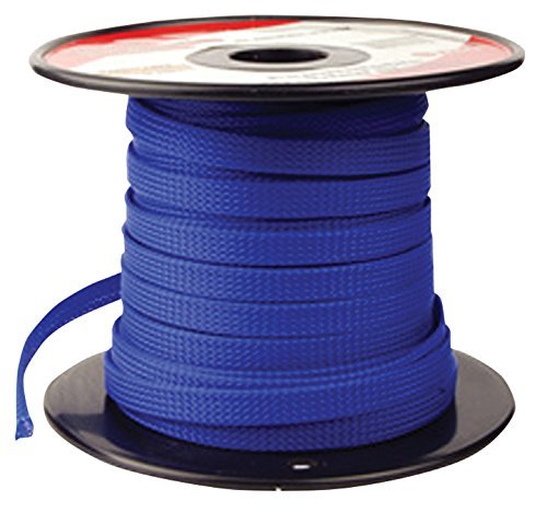 BLUE 3/8 100FT BRAIDED EXPANDABLE FLEX SLEEVE WIRING HARNESS LOOM WIRE COVER