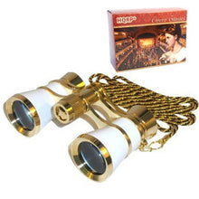 Load image into Gallery viewer, HQRP Opera Glasses Binocular White Pearl Color, Crystal Clear Optic (CCO), Necklace Chain in HQRP Gift Box
