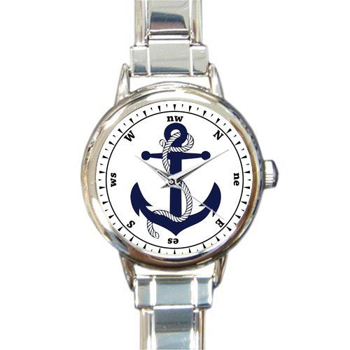 Novelty Gift Cool Anchor Round Italian Charm stainless steel Watch