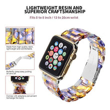 Load image into Gallery viewer, Resin Watch Band,FIANO Fashion Replacement Wristband Strap Compatible with Apple iWatch Series 6/5/4/3/2/1 with Stainless Steel Buckle Strap Women Men(Blue Ocean, 38mm)
