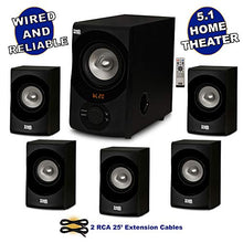 Load image into Gallery viewer, Acoustic Audio by Goldwood AA5171 Home Theater 5.1 Bluetooth Speaker System with FM and 2 Extension Cables, Black
