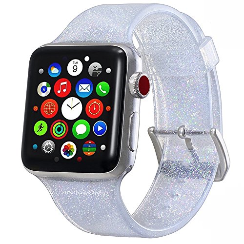 Libra Gemini Replacement Sport Bling Silicone Apple Watch Band for Apple Watch 38mm 40mm Series4/3/2/1