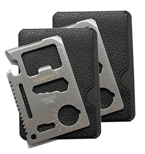 Guardman 2pcs 11 In 1 Multi Tool Credit Card Survival Tool Fits Perfect In Your Wallet (2 Pack) Fath