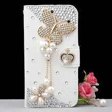 Load image into Gallery viewer, YUJINQ Moto G5 Wallet Case,Bling Diamond Bowknot Shiny Crystal Rhinestone Purse PU Leather Card Slot Pouch Flip Cover Kickstand Case for Girl Woman Lady (Beauty of Butterfly, Motorola Moto G5)
