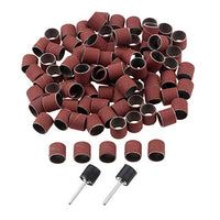 100 PCs Sanding Bands 600 Grit Drums Sleeves For DREMEL Rotary Tools with 2OPCs Mandrel 12CM