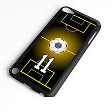 Load image into Gallery viewer, iPod Touch Case Fits 6th Generation or 5th Generation Soccer Ball #9900 Choose Any Player Jersey Number 15 in Black Plastic Customizable by TYD Designs
