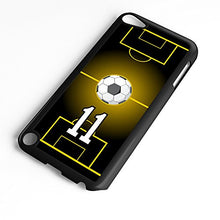 Load image into Gallery viewer, iPod Touch Case Fits 6th Generation or 5th Generation Soccer Ball #9900 Choose Any Player Jersey Number 11 in Black Plastic Customizable by TYD Designs
