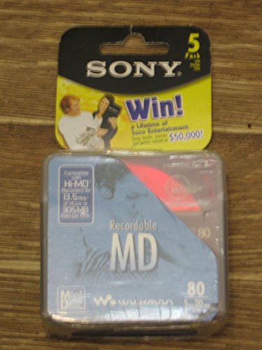 Sony MiniDiscs, 5-Pack 5MDW80CL2