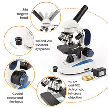 Load image into Gallery viewer, AmScope 40X-1000X Biology Science Metal Glass Student Microscope with 3MP Digital Camera
