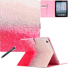 Load image into Gallery viewer, Newshine PU Leather Magnetic Flip Wallet Cover with [Auto Sleep/Wake Feature] for Apple iPad 4/iPad 3/iPad 2 (Red Sand)
