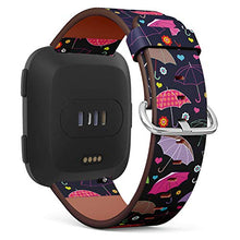 Load image into Gallery viewer, Replacement Leather Strap Printing Wristbands Compatible with Fitbit Versa - Cute Colorful Umbrella Background Pattern?
