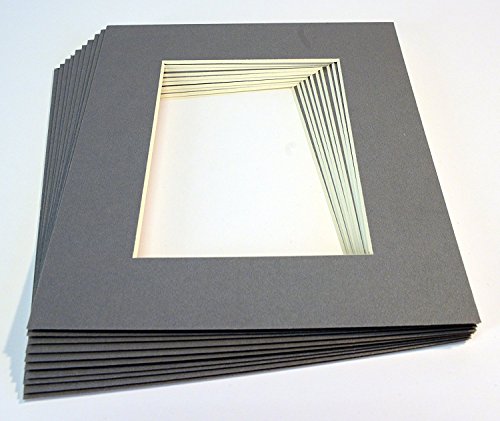topseller100, Pack of 25 sets of 8x10 SILVER Picture Mats Mattes Matting for 5x7 Photo + Backing + Bags