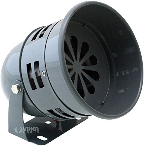 Vixen Horns Loud Electric Motor Driven Metal Alarm/Siren (Air Raid) 12V Gray VXS4006