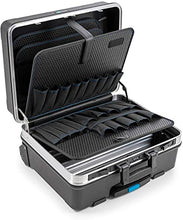 Load image into Gallery viewer, B&amp;W International GO Portable Wheeled Rolling Tool Case Box with Pocket Boards, Black
