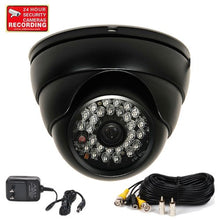Load image into Gallery viewer, VideoSecu Dome Security Camera Built-in CCD IR Day Night Vision Wide Angle Outdoor CCTV Surveillance with Power Supply and Extension Cable WL0
