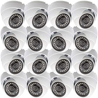 Evertech 16 pcs Security Cameras HD 1080P 2.1MP Dome Indoor Outdoor Surveillance Camera with Night Vision 3.6mm Wide Angle Lens 4in1 AHD TVI CVI and Traditional Analog DVR w/ Free CCTV Sign