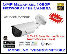 Load image into Gallery viewer, 5MP IP IR Camera / H.265 / H.264 / MJEPG / 2.7~13.5mm Motor Zoom / 50m / CCTV
