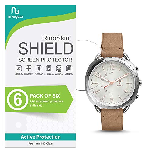 (6-Pack) RinoGear Screen Protector Designed for Fossil Hybrid Smartwatch Q Accomplice Screen Protector Case Friendly Accessories Flexible Full Coverage Clear TPU Film