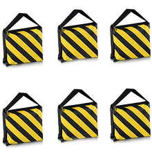 Load image into Gallery viewer, Neewer 6 Pack Dual Handle Sandbag, Black/Yellow Saddlebag for Photography Studio Video Stage Film Light Stands Boom Arms Tripods

