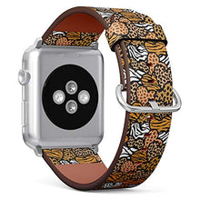 Load image into Gallery viewer, S-Type iWatch Leather Strap Printing Wristbands for Apple Watch 4/3/2/1 Sport Series (38mm) - Pattern of Animal Print Hearts
