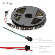 Load image into Gallery viewer, BTF-LIGHTING WS2812B RGB 5050SMD Individual Addressable 16.4FT 60Pixels/m 300Pixels Flexible Black PCB Full Color LED Pixel Strip Dream Color IP30 Non-Waterproof Making LED Screen LED Wall Only DC5V
