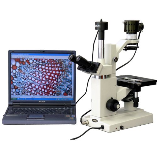 AmScope IN200B-9M Inverted Tissue Culture Microscope 40X-800X + 9M Camera