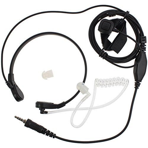 Tenq Throat Mic Microphone Covert Acoustic Tube Earpiece Headset with Finger PTT for Yaesu Vertex Vx-6r 6e 7r 7e Two Way Radio Walkie Talkie 1pin