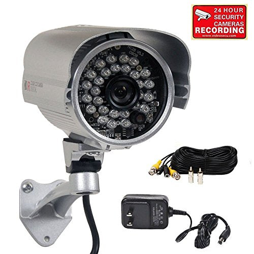VideoSecu 700TVL Dome Surveillance CCTV Security Camera Built-in Effio CCD Outdoor Day Night IR Infrared Wide Angle High Resolution with Power Supply and Extension Cable 1YW