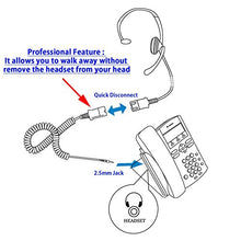 Load image into Gallery viewer, 2.5 mm Phone Headset - Voice Tube Binaural Office Headset with Microphone for Polycom 330, Cisco SPA, Panasonic Cordless Phone, Vtech, Uniden, Grandstream Cordless Dect Phones
