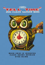 Load image into Gallery viewer, Tell Time Owl Clock 12x18 Giclee On Canvas
