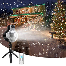 Load image into Gallery viewer, LEDshope Snowfall Projector LED Lights Wireless Remote, IP65 Waterproof Rotatable White Snow For Valentines Day Christmas Halloween Holiday Party Wedding Garden New Year House Landscape Decorations
