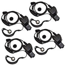 Load image into Gallery viewer, HQRP 4-Pack G Shape Earpiece Headset PTT Mic for EFJohnson 51SL, 5000, 5100, 5700 + HQRP UV Meter
