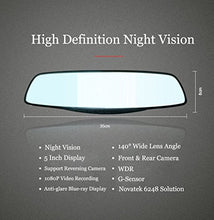 Load image into Gallery viewer, XISEDO Rear View Mirror Camera, Dash Cam, 5 Inch IPS Display Full HD 1080P Dual Lens Car Front Camera, 140 Wide Angle DVR Supports Night Vision, G-Sensor, Loop Recording, Parking Mode-8GB SD Card Inc
