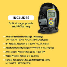 Load image into Gallery viewer, General Tools RHMG650 9-In-1 Thermo-Hygrometer with Pin/Pinless Moisture Meter
