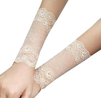 1 Pair Khaki 15cm Lace Bracers Wrist Protector Anti Sun Sleeves