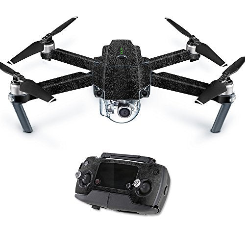 MightySkins Skin Compatible with DJI Mavic Pro Quadcopter Drone - Black Leather | Protective, Durable, and Unique Vinyl Decal wrap Cover | Easy to Apply, Remove, and Change Styles | Made in The USA