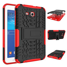 Load image into Gallery viewer, Galaxy Tab 3 Lite 7.0 Case, Protective Cover Double Layer Shockproof Armor Case Hybrid Duty Shell Anti-Slip with Kickstand for Samsung Galaxy Tab 3 Lite 7.0 2014 SM-T110 SM-T111 SM-T113 Tablet Red

